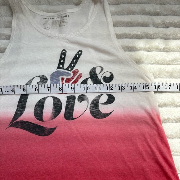 4/25$ Weekend Soul Racerback Patriotic Tank Top Red, White and Blue XS - Picture 5 of 6